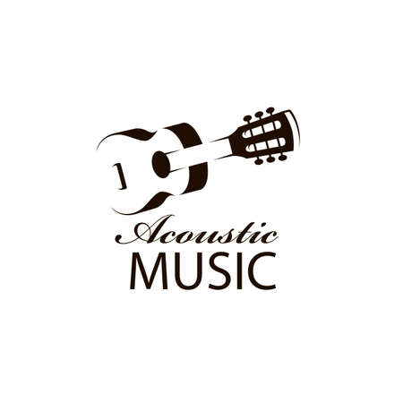 icon of classical acoustic guitar isolated on white backgroundのイラスト素材