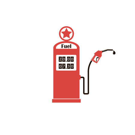 gasoline fuel pump nozzle poster isolated on white backgroundのイラスト素材