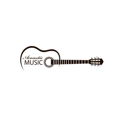 icon of classical acoustic guitar isolated on white backgroundのイラスト素材