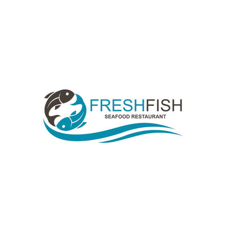 abstract fish icon for restaurant menu design isolated on white backgroundのイラスト素材