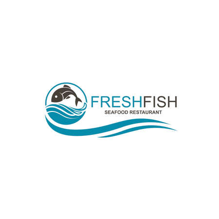 abstract fish icon for restaurant menu design isolated on white backgroundのイラスト素材