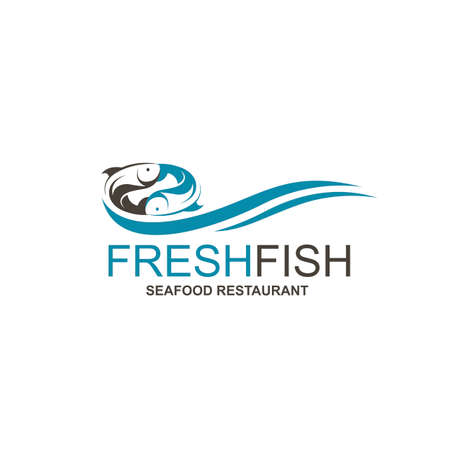 abstract fish icon for restaurant menu design isolated on white backgroundのイラスト素材