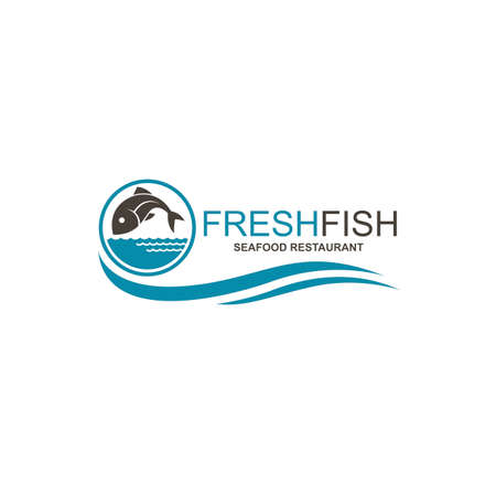 abstract fish icon for restaurant menu design isolated on white backgroundのイラスト素材