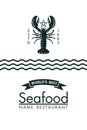 seafood menu design with lobster on white backgroundのイラスト素材