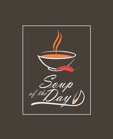 bowl of soup with pepper and ladle isolated on black backgroundのイラスト素材