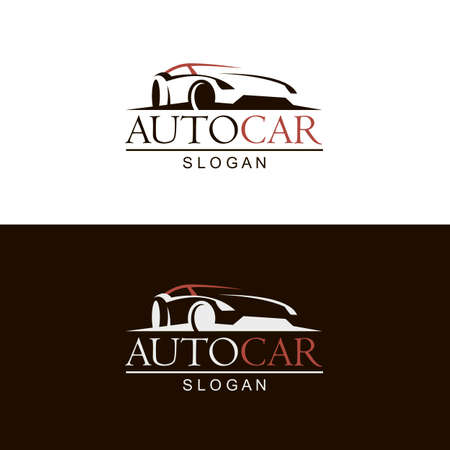 set of car emblems on black and white backgroundのイラスト素材
