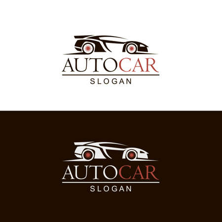 set of car emblems on black and white backgroundのイラスト素材