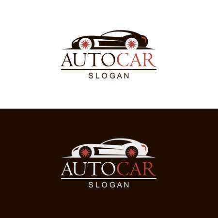 set of car emblems on black and white backgroundのイラスト素材