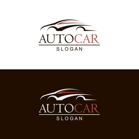 set of car emblems on black and white backgroundのイラスト素材