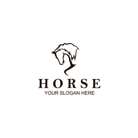 monochrome icon of horse head isolated on white backgroundのイラスト素材