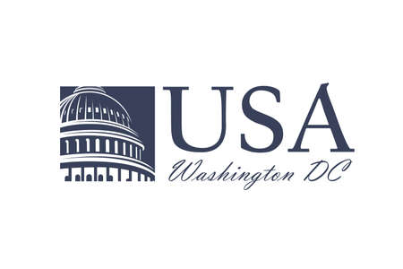 United States Capitol building icon in Washington DC isolated on white backgrpoundのイラスト素材