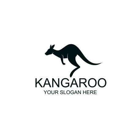 abstract jumping kangaroo icon isolated on white backgroundのイラスト素材
