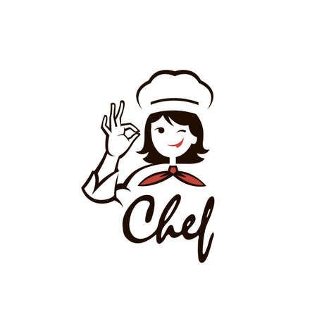 chef woman design isolated on white backgroundのイラスト素材