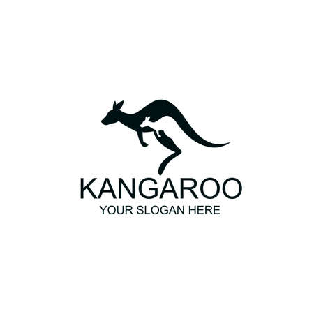 abstract jumping kangaroo icon isolated on white backgroundのイラスト素材