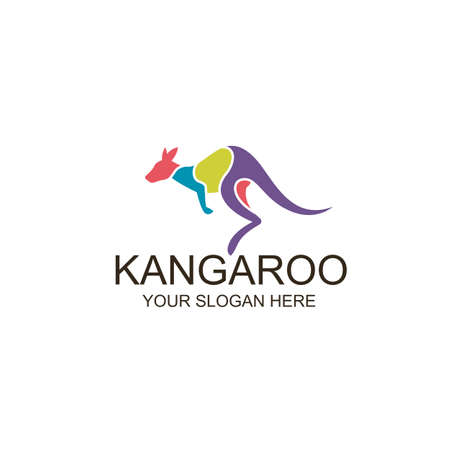 abstract jumping kangaroo icon isolated on white backgroundのイラスト素材