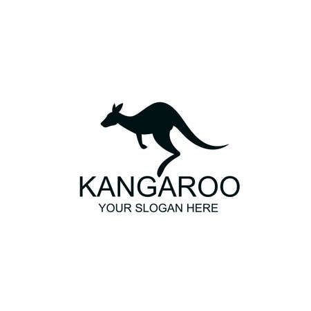 abstract jumping kangaroo icon isolated on white backgroundのイラスト素材