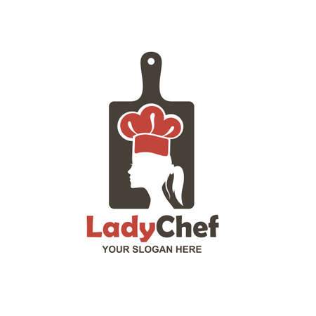 chef woman design on cutting board isolated on white backgroundのイラスト素材