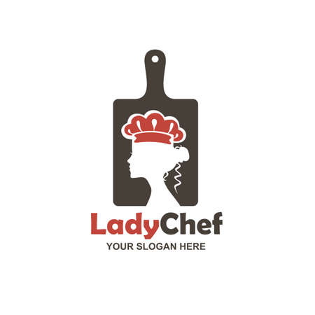 chef woman design on cutting board isolated on white backgroundのイラスト素材