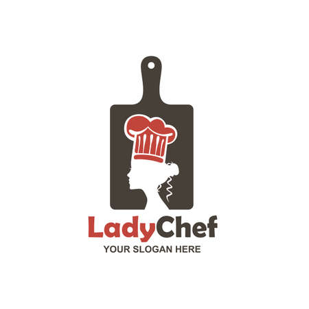 chef woman design on cutting board isolated on white backgroundのイラスト素材