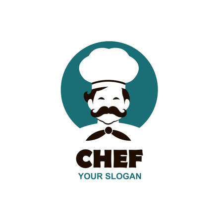 mustached chef man icon isolated on white backgroundのイラスト素材