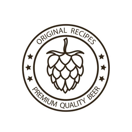 stamp of hop for brewing isolated on white backgroundのイラスト素材