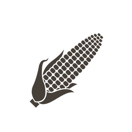 monochrome corncob icon isolated on white backgroundのイラスト素材