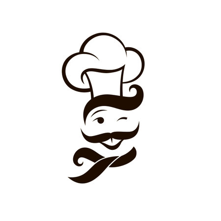 moustached chef man icon isolated on white backgroundのイラスト素材