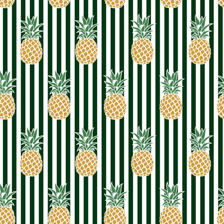 seamless pattern with pineapple tropical fruitのイラスト素材