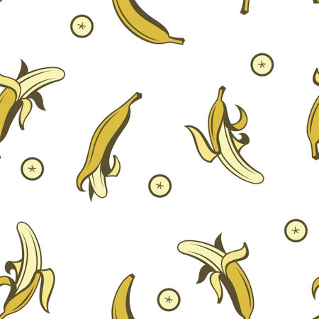seamless pattern with banana tropical fruitのイラスト素材