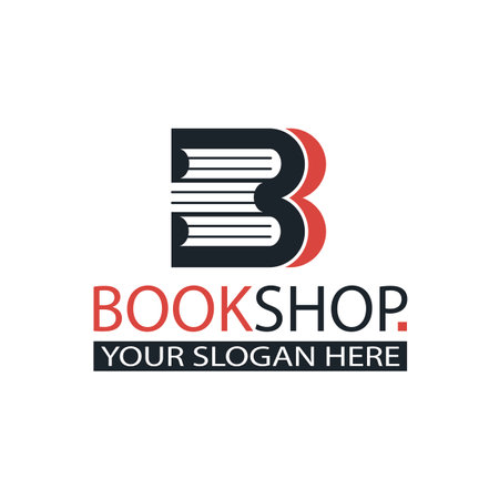 book store emblem with open book isolated on white backgroundのイラスト素材