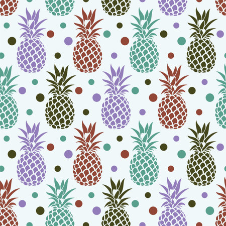 seamless pattern with pineapple tropical fruitのイラスト素材