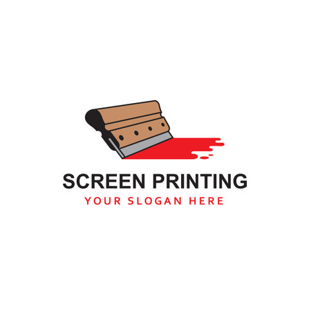silk screen printing icon with squeegee isolated on white backgroundのイラスト素材