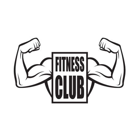 icon of strong arm with muscular biceps isolated on white backgroundのイラスト素材