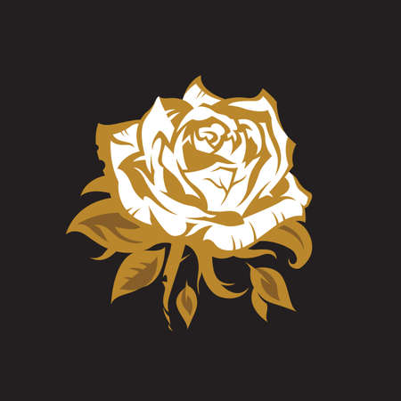 image of rose bud isolated on black backgroundのイラスト素材
