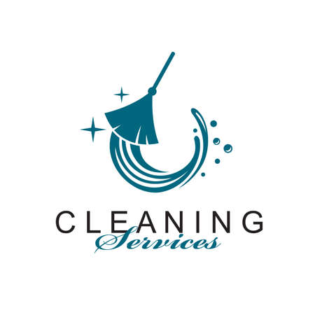 cleaning service design with whisk isolated on white backgroundのイラスト素材