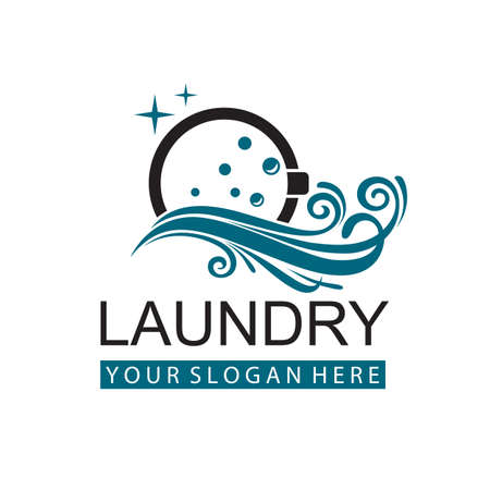 laundry icon with washing machine with bubbles for clothes wash design isolated on white backgroundのイラスト素材