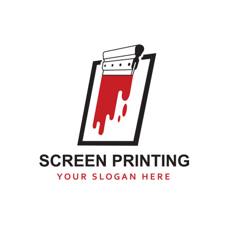 silk screen printing icon with squeegee isolated on white backgroundのイラスト素材