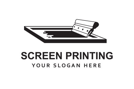 silk screen printing icon with squeegee isolated on white backgroundのイラスト素材
