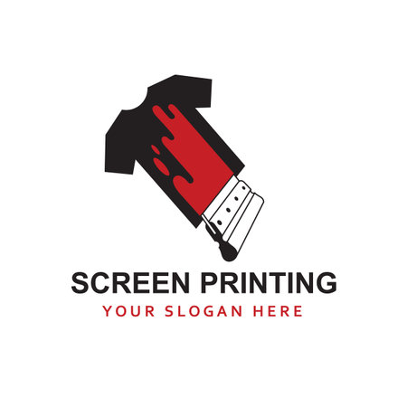 silk screen printing icon with squeegee isolated on white backgroundのイラスト素材