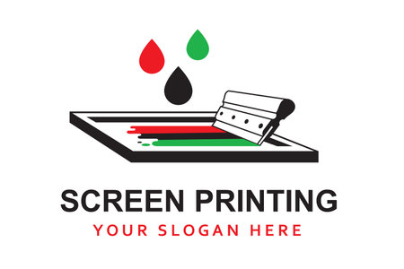 silk screen printing icon with squeegee isolated on white backgroundのイラスト素材