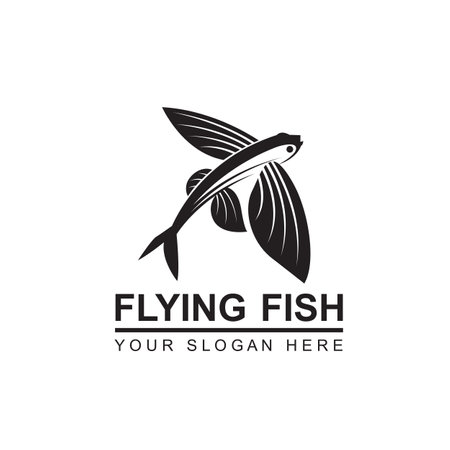 icon of flying fish isolated on white backgroundのイラスト素材