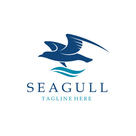 icon of sea waves with seagulls isolated on white backgroundのイラスト素材