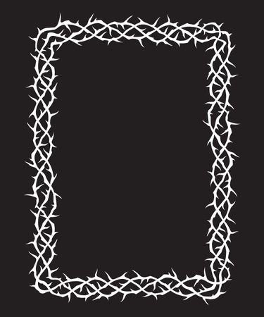 frame of thorns image isolated on black backgroundのイラスト素材