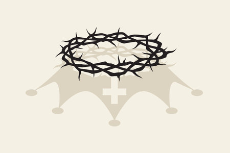 black crown of thorns isolated on beige backgroundのイラスト素材