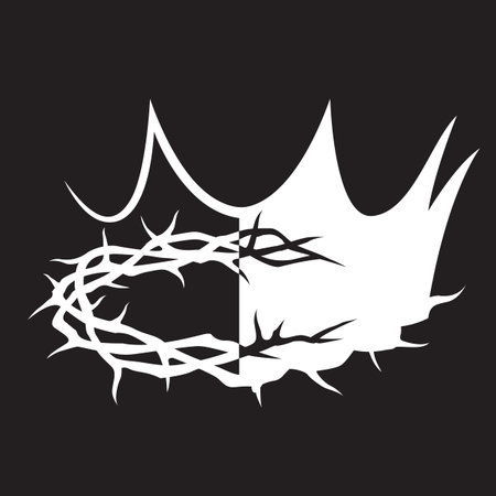 white crown of thorns image isolated on black backgroundのイラスト素材