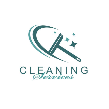 cleaning service design with window glass squeegee isolated on white backgroundのイラスト素材