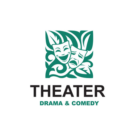 icon of comedy and tragedy theatrical masks isolated on white backgroundのイラスト素材