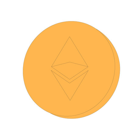 Etherium icon. Cryptocurrency. Vector color illustration.のイラスト素材