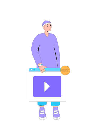 NFT. Non Fungible Token. Crypto art. Vector color illustration.のイラスト素材