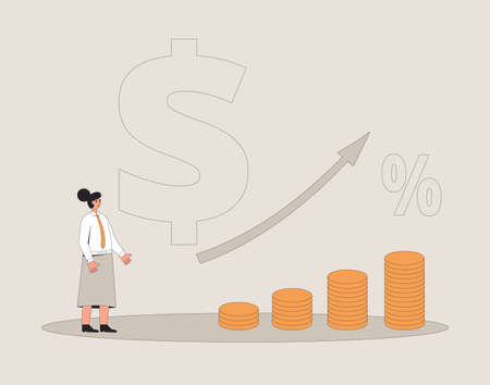 Inflation. Economical finance changes process.のイラスト素材